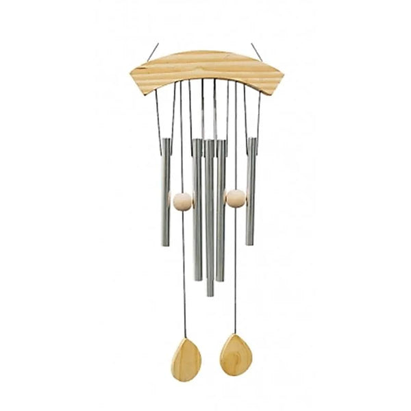 Campana a vento 5 canne e legno naturale 64cm