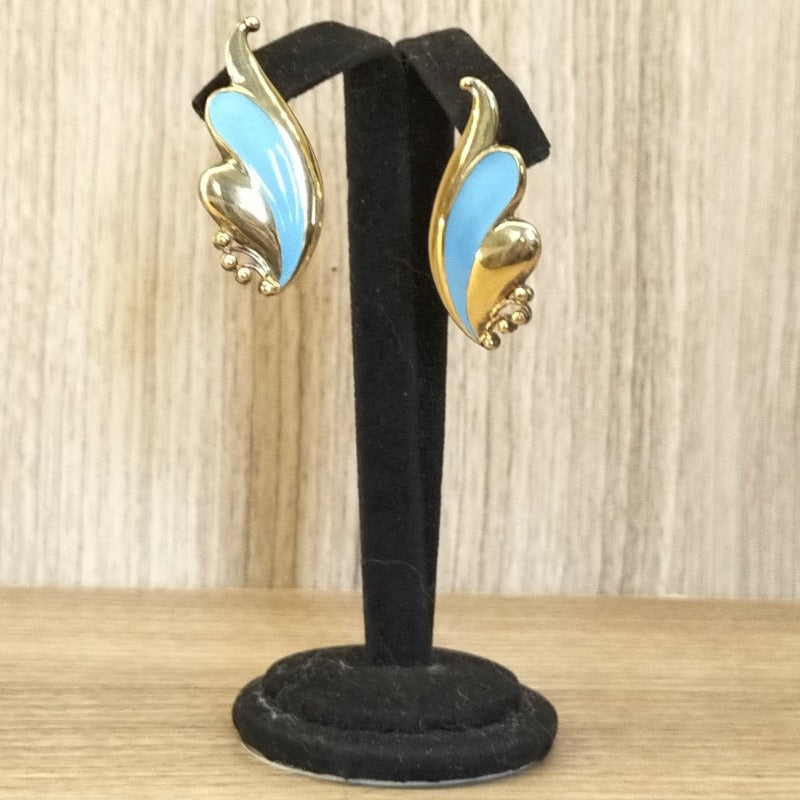 ORECCHINI IN ARGENTO DORATO E SMALTO TURCHESE
