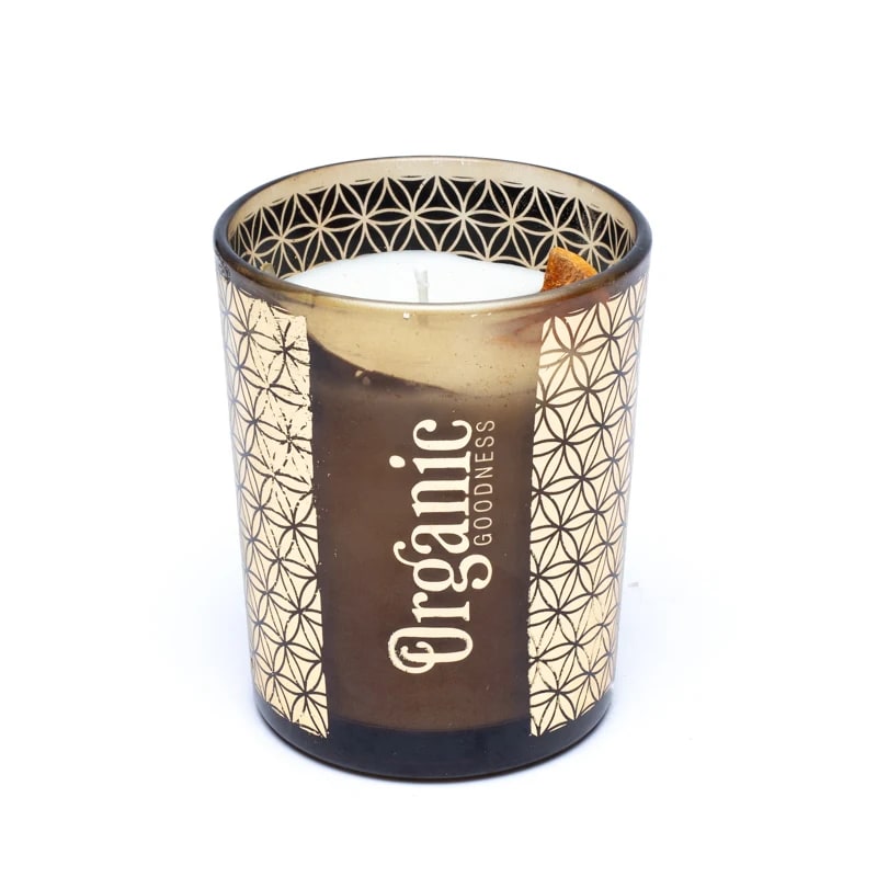 Candela in cera di soia smudge Mandarino e Alloro