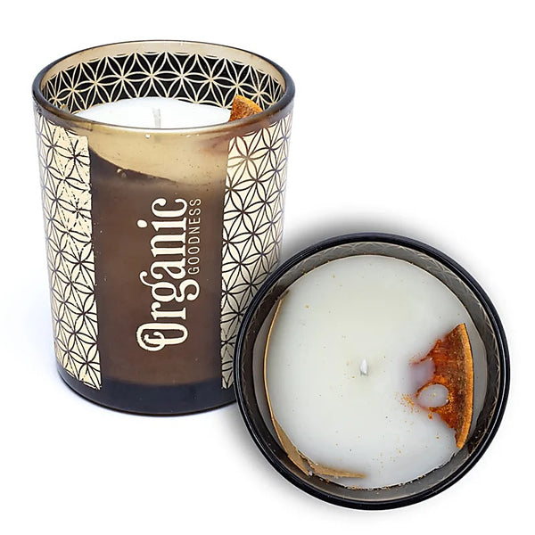 Candela in cera di soia smudge Mandarino e Alloro