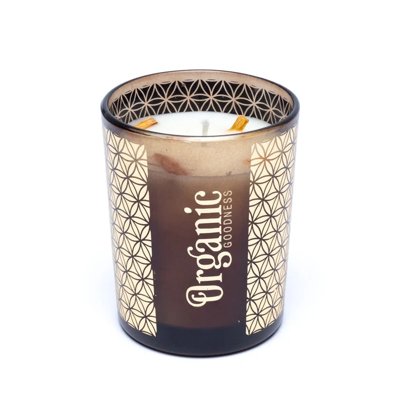 Candela in cera di soia smudge Palo Santo e Cedro