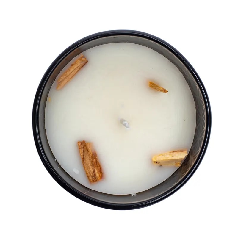 Candela in cera di soia smudge Palo Santo e Cedro