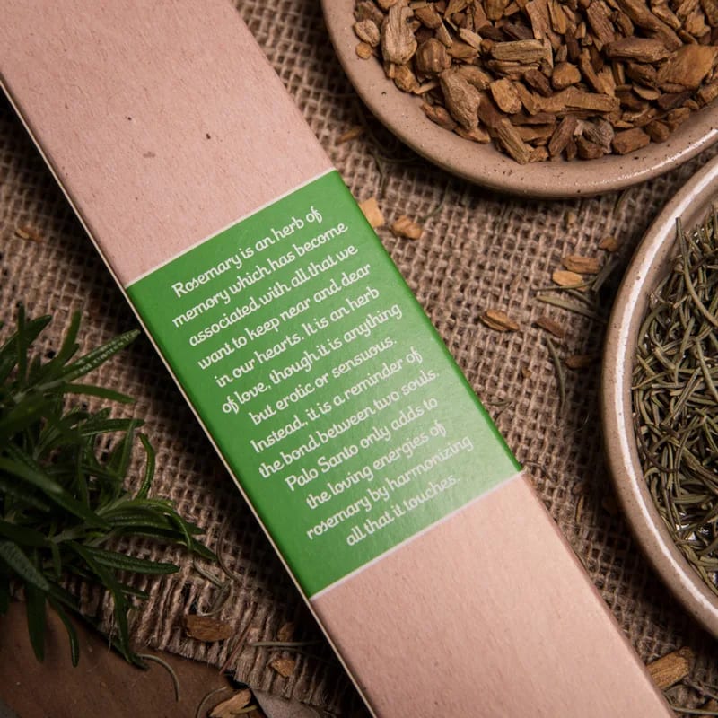 Incenso naturale a bastoncino fatto a mano Palo Santo con Rosmarino