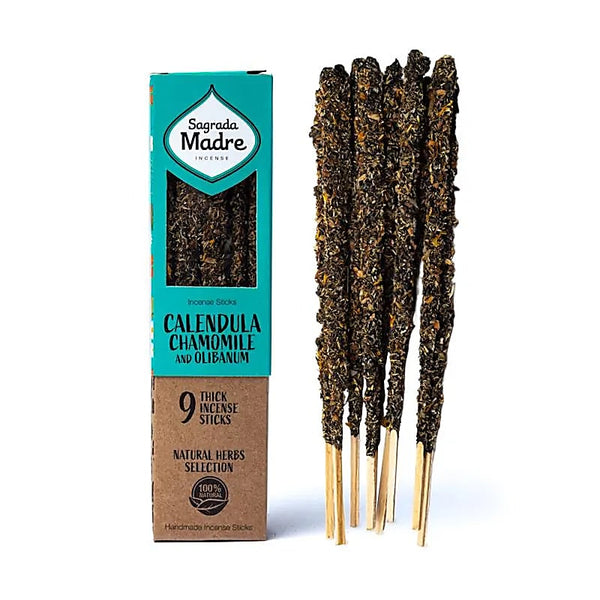 Incenso naturale a bastoncino fatto a mano alle erbe Calendula Camomilla e Incenso