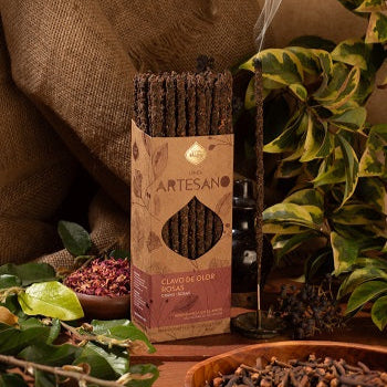 Incenso naturale a bastoncino fatto a mano Artesano Chiodi di Garofano e Rosa - vendita sfusa