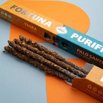 Incenso naturale a bastoncino fatto a mano doppia fragranza Duo Fortuna e Purificazione