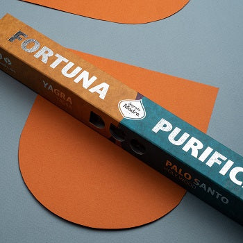 Incenso naturale a bastoncino fatto a mano doppia fragranza Duo Fortuna e Purificazione