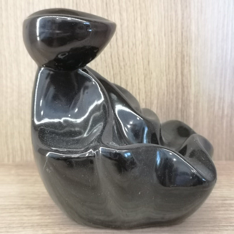 Brucia incenso fontana a riflusso in ceramica cascatella nero