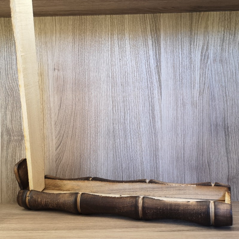Brucia incenso in legno con porta incenso a forma di bamboo