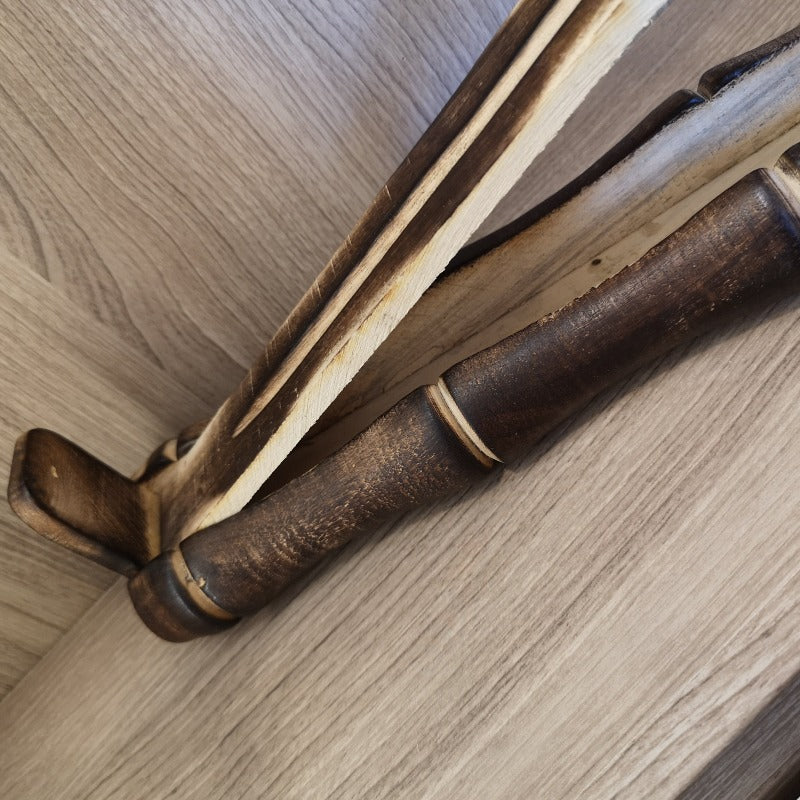 Brucia incenso in legno con porta incenso a forma di bamboo