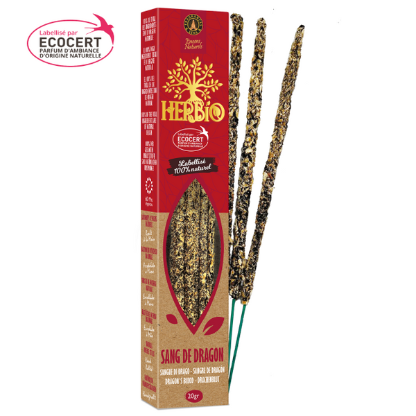 Incenso naturale a bastoncino smudge Ecocert Herbio Sangue di Drago