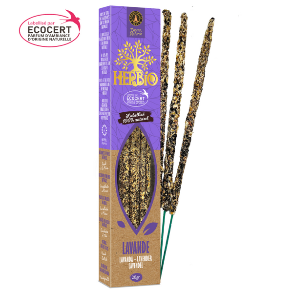Incenso naturale a bastoncino smudge Ecocert Herbio Lavanda