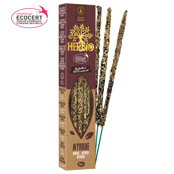 Incenso naturale a bastoncino smudge Ecocert Herbio Mirra