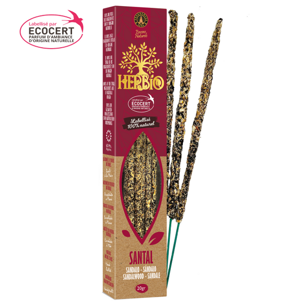 Incenso naturale a bastoncino smudge Ecocert Herbio Sandalo