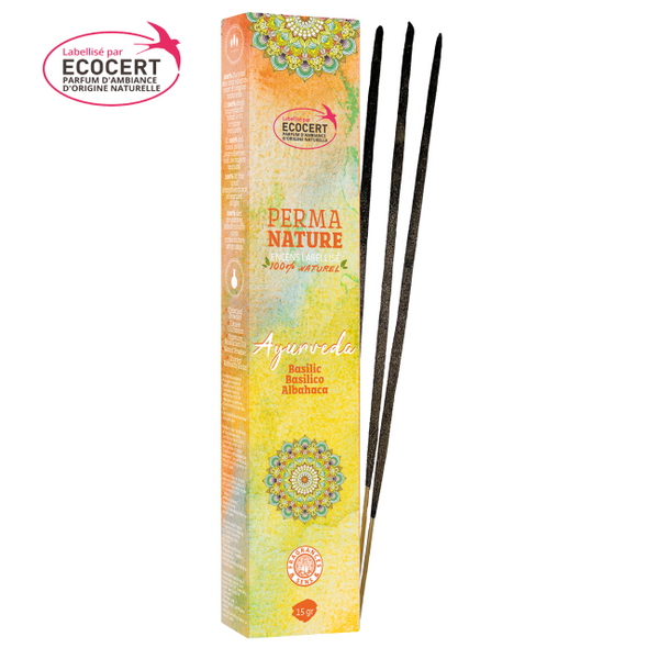 Incenso naturale a bastoncino ayurveda Ecocert Basilico
