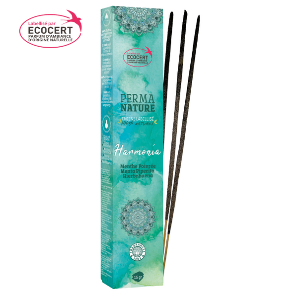 Incenso naturale a bastoncino Ecocert Harmonia Menta Piperita