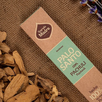 Incenso naturale a bastoncino fatto a mano Palo Santo con Patchouli