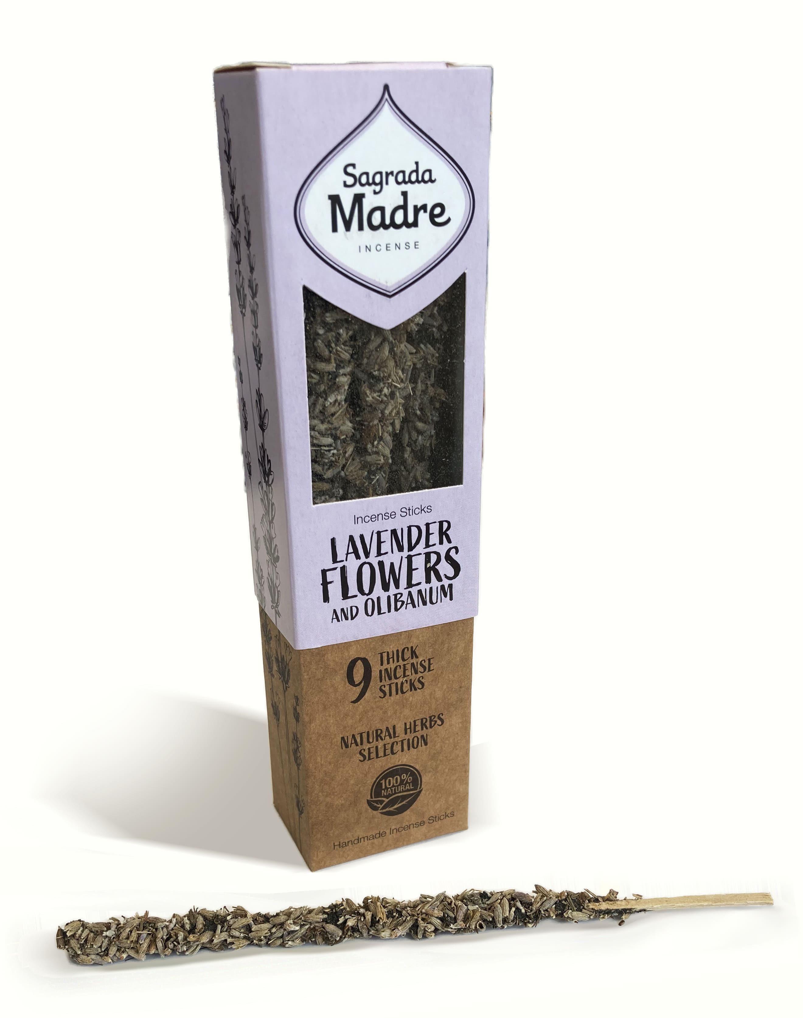 Incenso naturale a bastoncino fatto a mano Hierbas Lavanda e Olibano