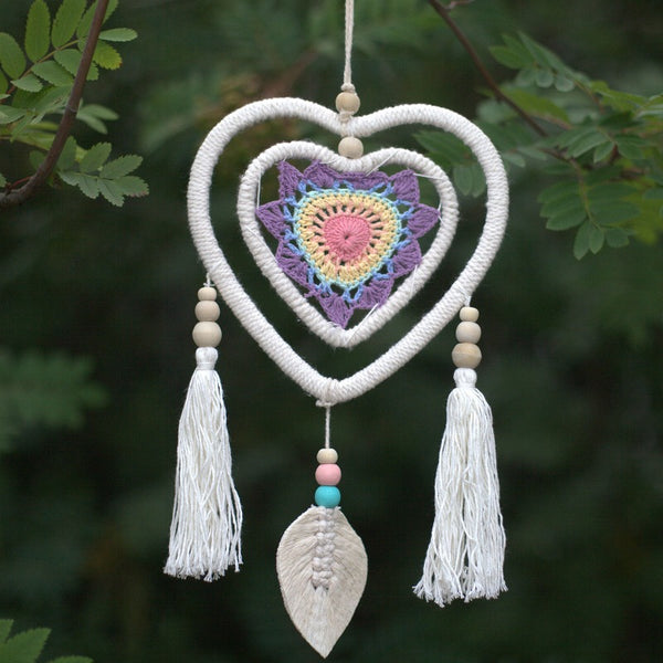 Acchiappasogni a cuore multicolore 19x35 cm