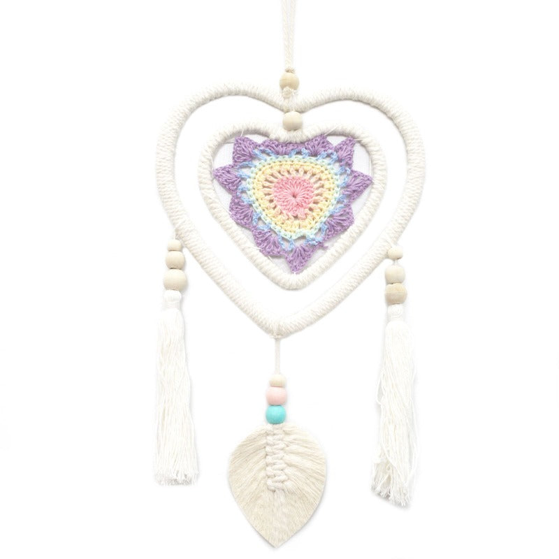 Acchiappasogni a cuore multicolore 19x35 cm